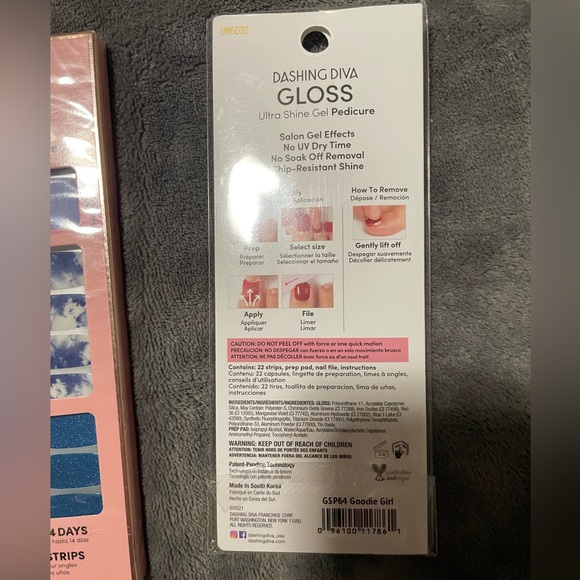 🦋 New Dashing Diva Lot Bundle Gloss Gel Nail Strips Wraps 5 Packs blue pastel 💙 - Picture 7 of 8